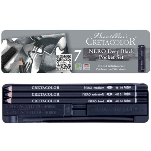 Cretacolor nero 7pc carbon - nero,