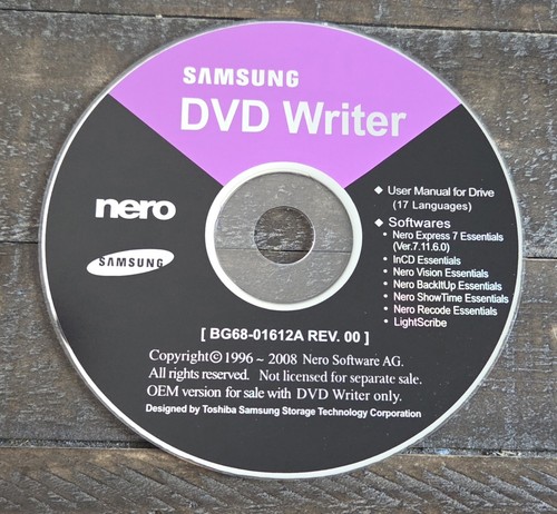 Samsung dvd nero 7 - dvd/cd,